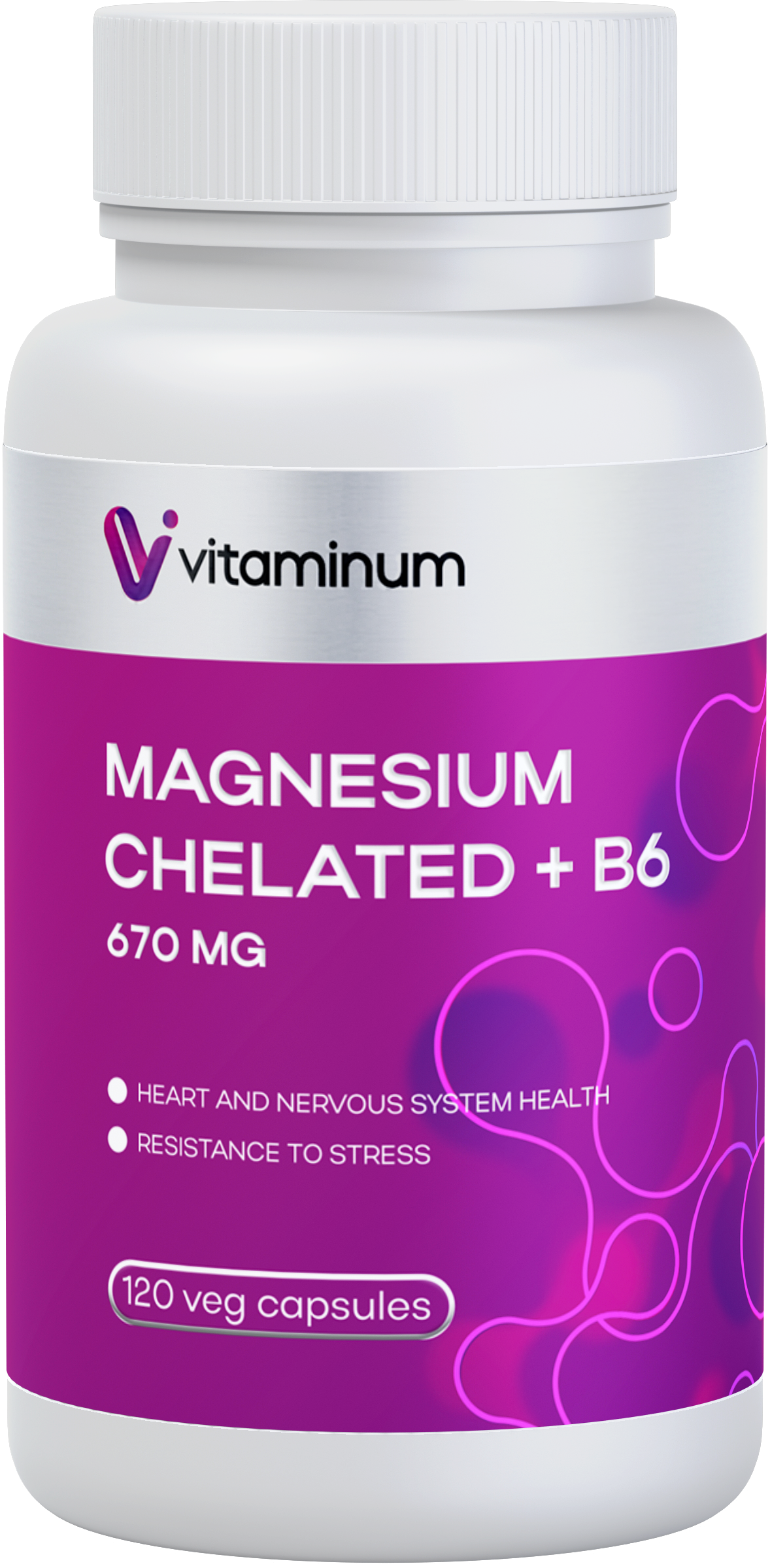  Vitaminum МАГНИЙ ХЕЛАТ + витамин В6 (670 MG) 120 капсул 800 мг  в Салавате